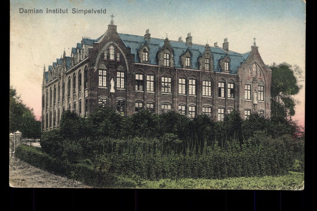 Simpelveld (L.), Damian Instituut, gelopen 1913, Verzamelen, Ophalen of Verzenden, Voor 1920, Gelopen, Limburg
