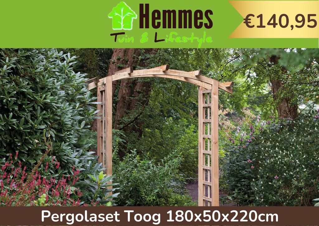 Pergolaset, getoogd, groen geïmpregneerd grenen, 180x50x220, 200 cm of meer, 150 tot 200 cm, Nieuw, Ophalen of Verzenden