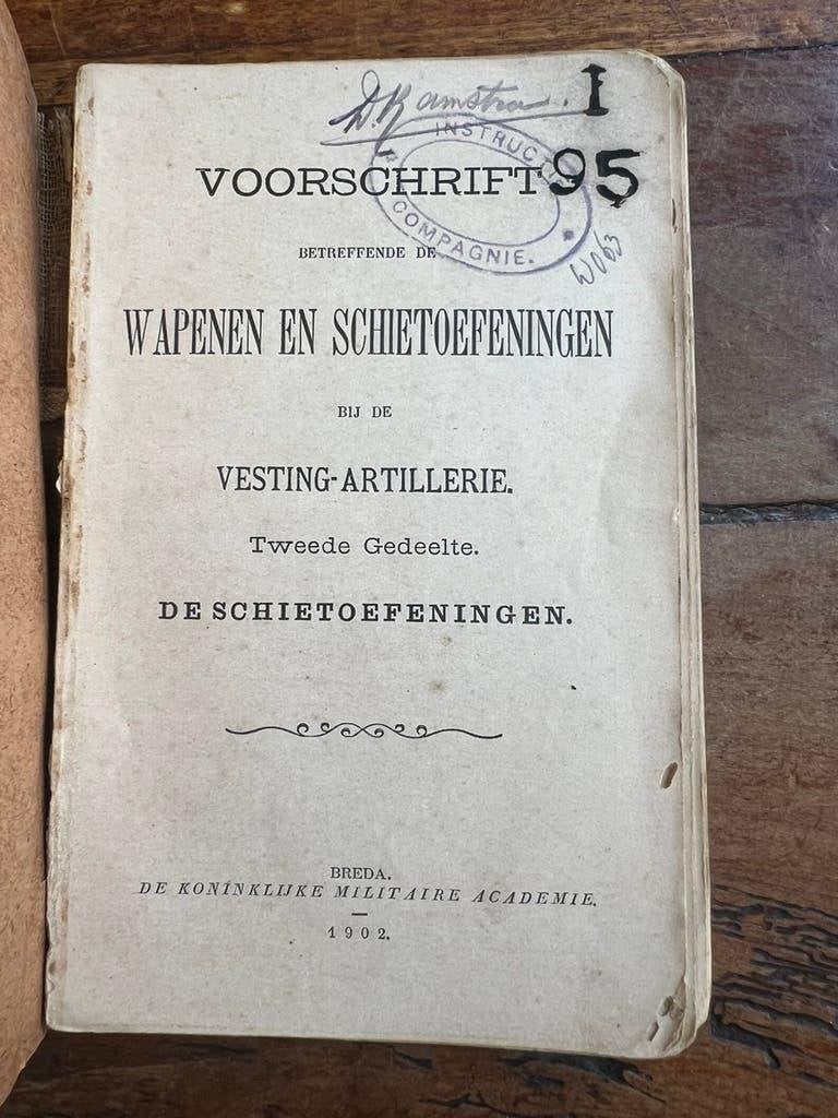 Nederlands schiet voorschrift Vesting Artillerie 1902 m95, Verzamelen, Verzenden, Nederland, Boek of Tijdschrift