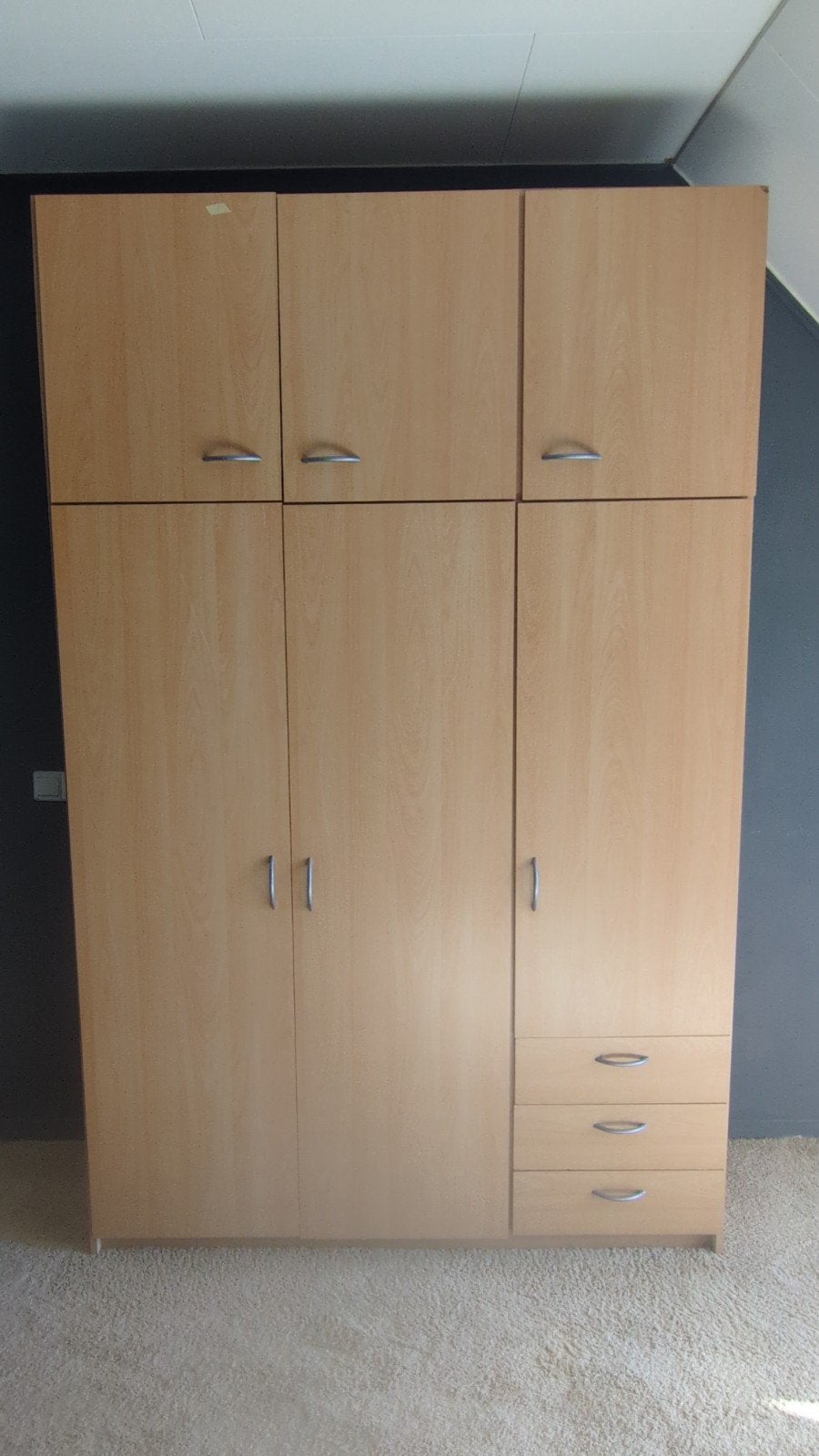 Ruime kledingkast met lades en hangruimte, Huis en Inrichting, Ophalen, Gebruikt, 100 tot 150 cm, 200 cm of meer