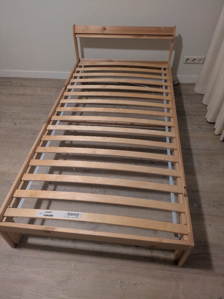 IKEA Slatted base + IKEA Bed frame + Mattress, Ophalen of Verzenden, Zo goed als nieuw, Tweepersoons, 140 cm