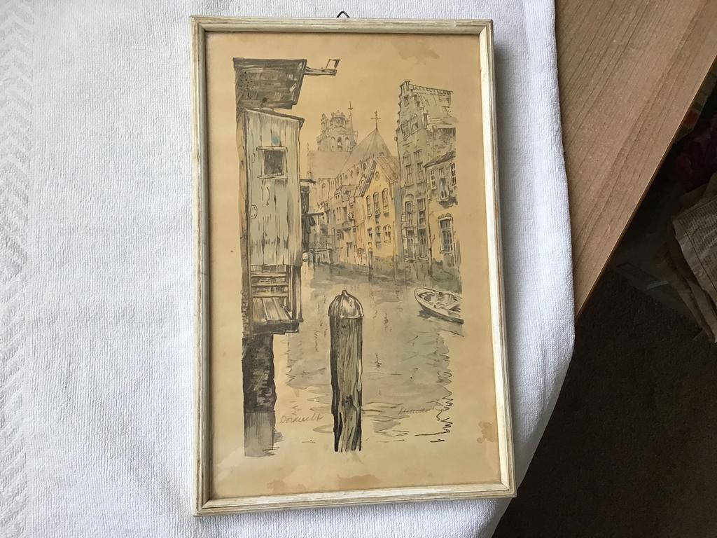 Dordrecht Aquarel. Met Handtekening, Antiek en Kunst, Ophalen of Verzenden