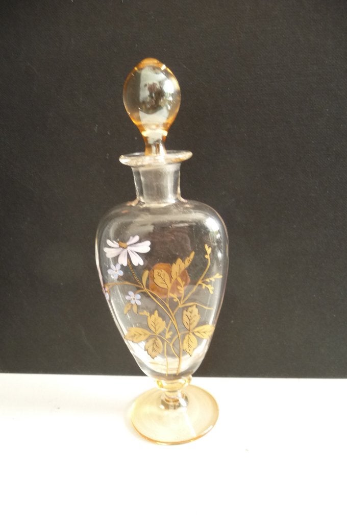 OUD GLAZEN PARFUM FLESJE GEMERKT 16 CM HOOG 5,5 BREED, Antiek en Kunst, Verzenden