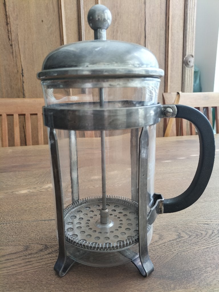 Bodum grote vintage koffiekan, Ophalen, Bodum, Grijs, Glas