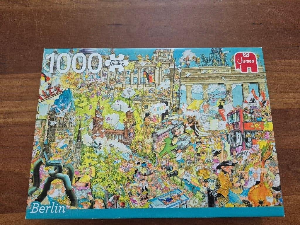 Cartoon puzzel, Berlijn, Jumbo, 1000., Ophalen of Verzenden, 500 t/m 1500 stukjes, Zo goed als nieuw, Legpuzzel