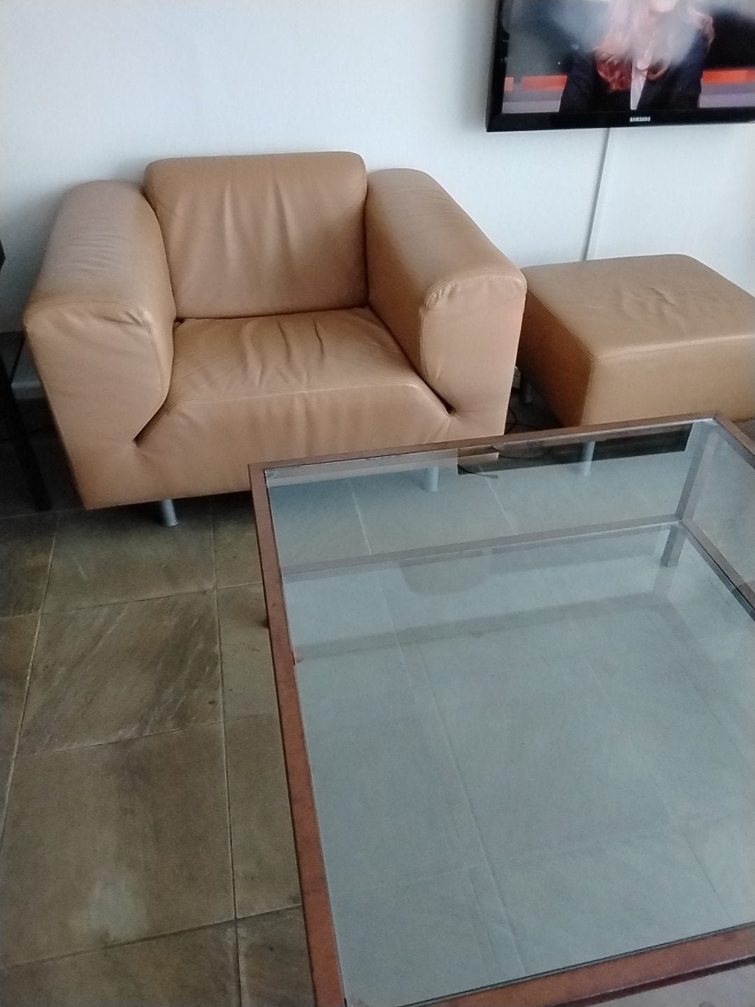 Pilat en Pilat fauteuil in licht cognac leer, Huis en Inrichting, Ophalen