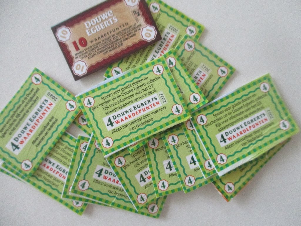 74 DE Douwe Egberts spaarpunten punten D.E., Hobby en Vrije tijd, Spaarzegeltjes, Ophalen of Verzenden, Koffie of Thee, Zegels, Bonnen of Punten