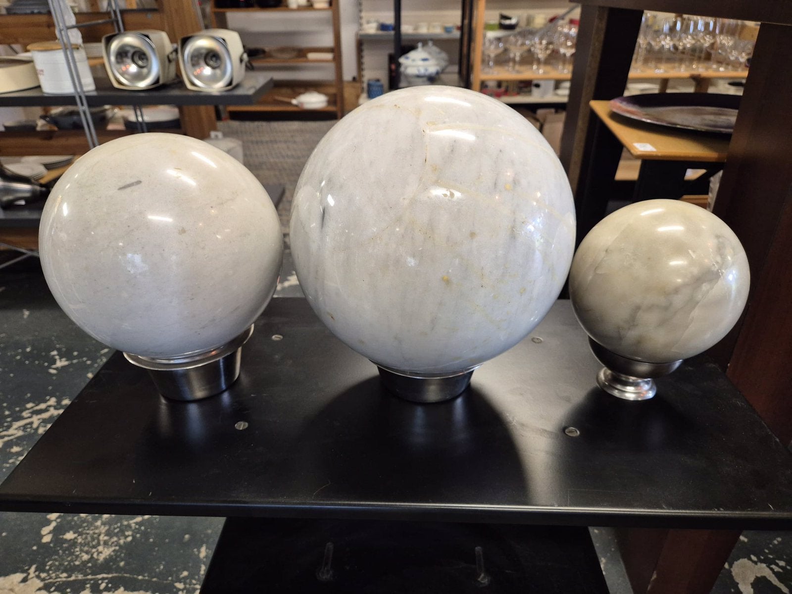 Mineraal / Stenen bollen Calciet / Seleniet / Onyx marmer, Ophalen of Verzenden, Mineraal