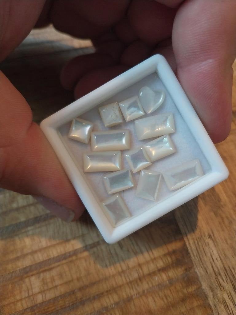 Parelmoer cabochon set, Ophalen of Verzenden, Zo goed als nieuw