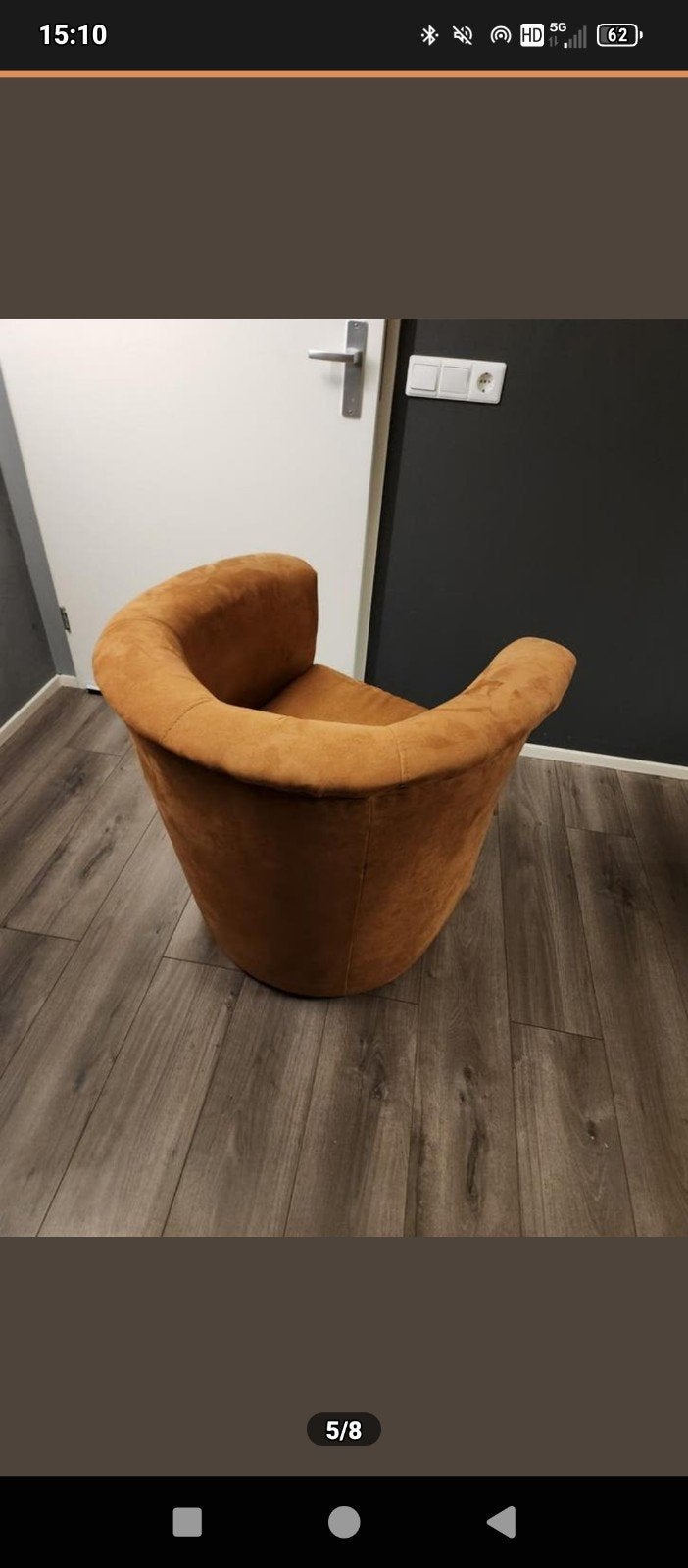 Comfortabele stoel/zetel in bruine stof, Huis en Inrichting, Ophalen, Gebruikt, Bruin, Modern, comfortabel