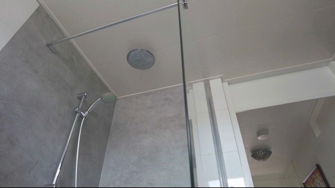 Douchewand 2000x1000x6 met profiel en stang, Ophalen, Zo goed als nieuw, Glas, Douche