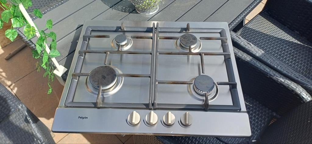 Zeer nette Pelgrim gaskookplaat - 4 branders, Ophalen, 4 kookzones, Zo goed als nieuw, Inbouw