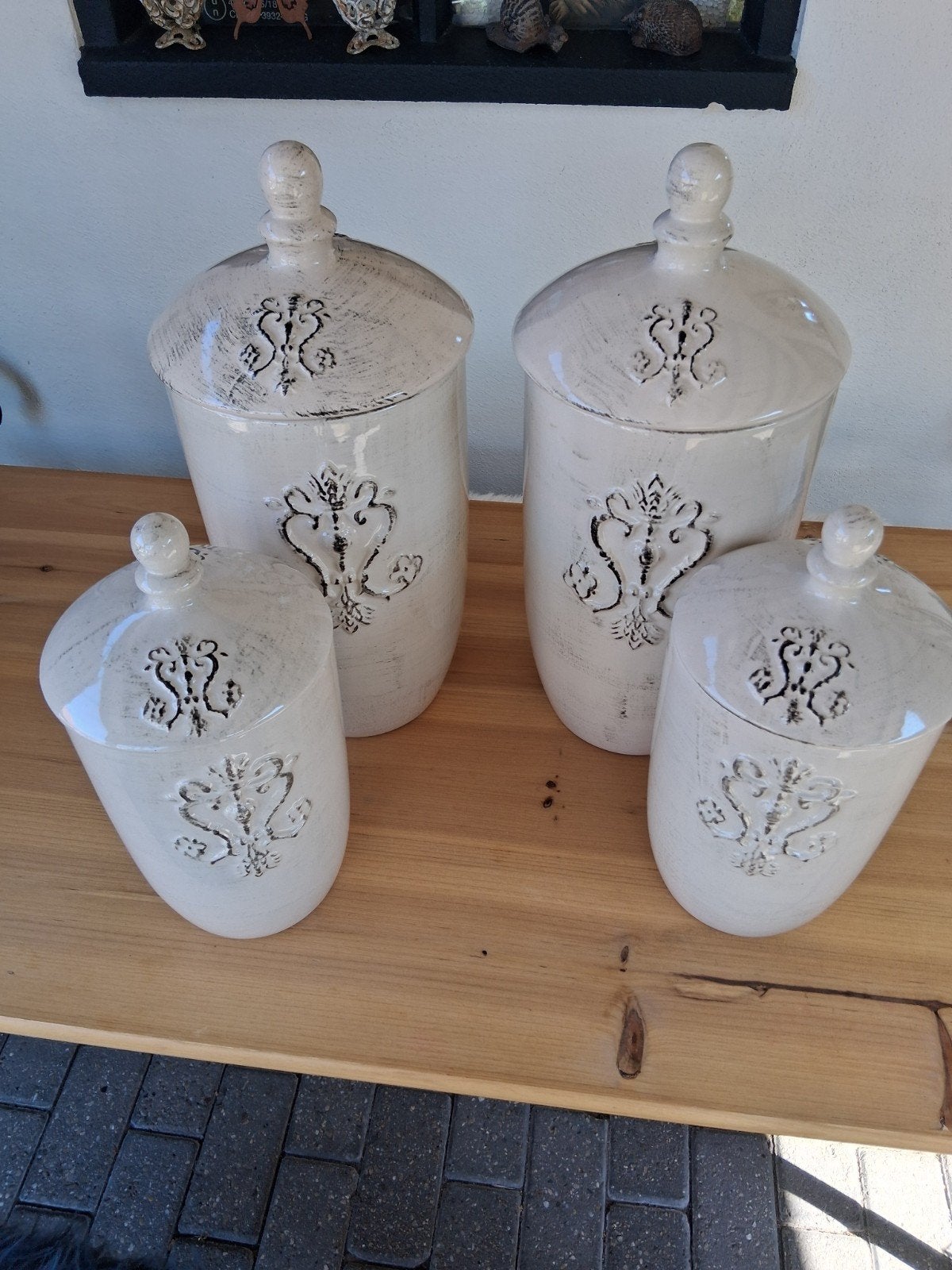 landelijke brocante keramieke  potten, Huis en Inrichting, Woonaccessoires | Overige, Ophalen
