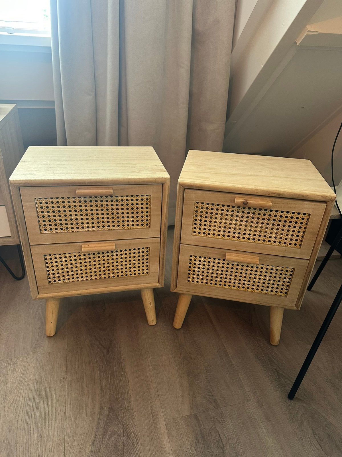 2x nachtkastje, Ophalen, Zo goed als nieuw, Minder dan 45 cm, 55 tot 70 cm