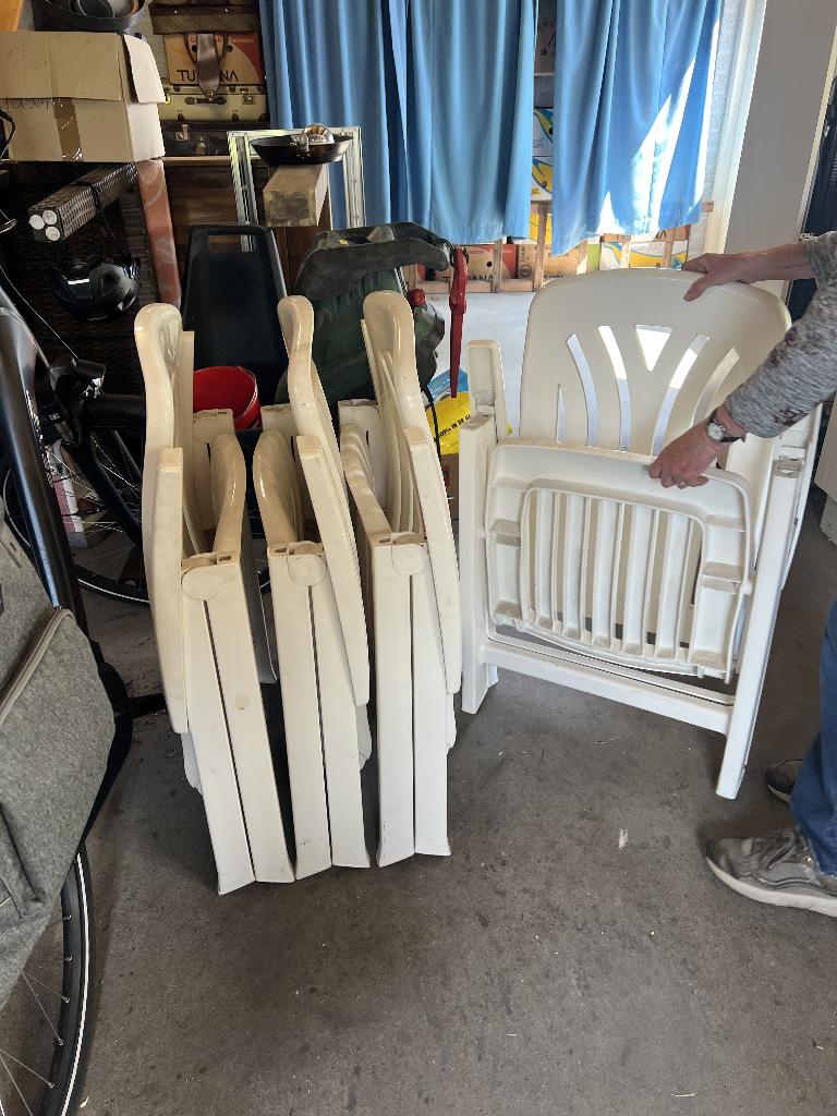 4x Inklapbare tuinstoel kunststof, Tuin en Terras, Ophalen, Gebruikt, Kunststof, Inklapbaar