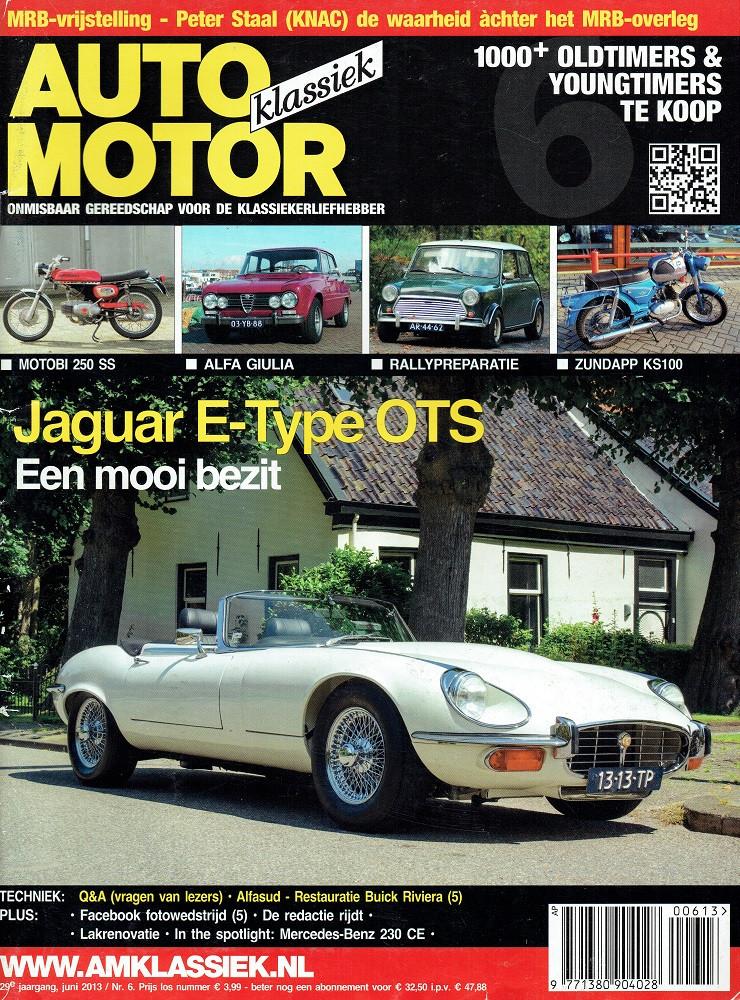 Auto Motor Klassiek 2013 nr. 6 (o.a. Jaguar E-Type OTS), Verzenden, Gelezen, Algemeen