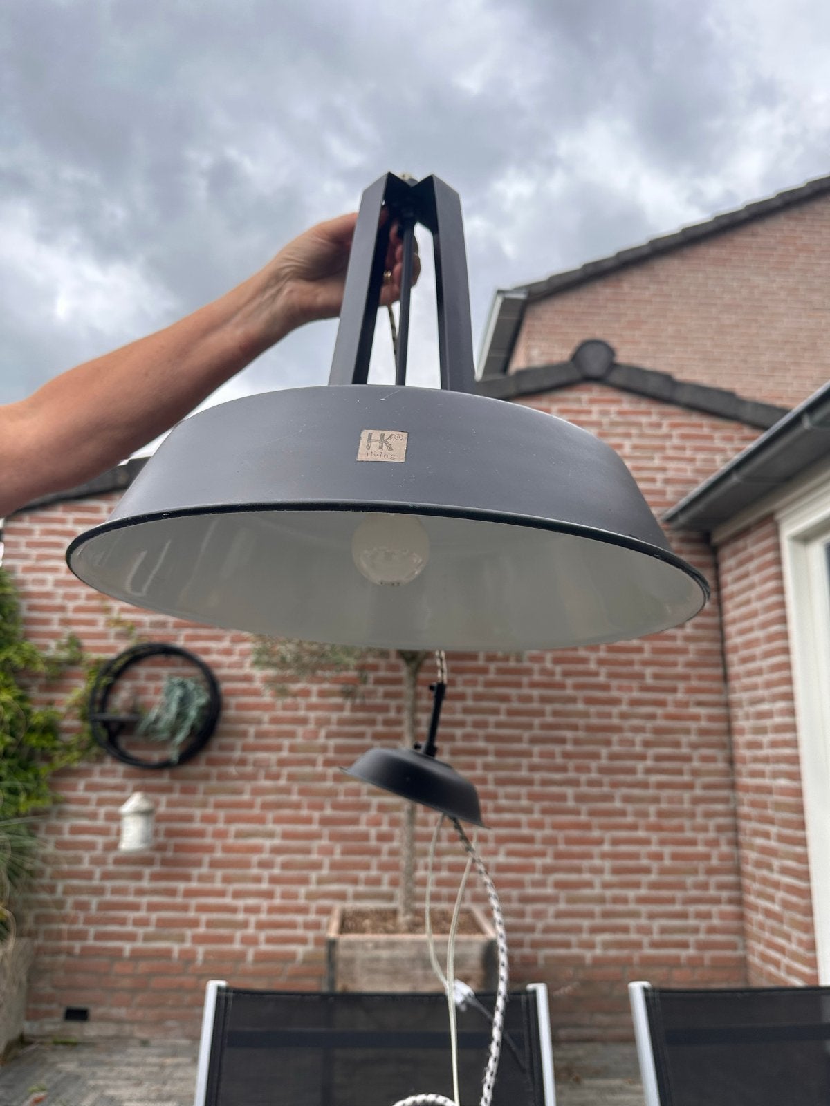 HK Living Hanglamp Zwart - Industriële Stijl, Ophalen, Gebruikt, Metaal, E27 (groot)