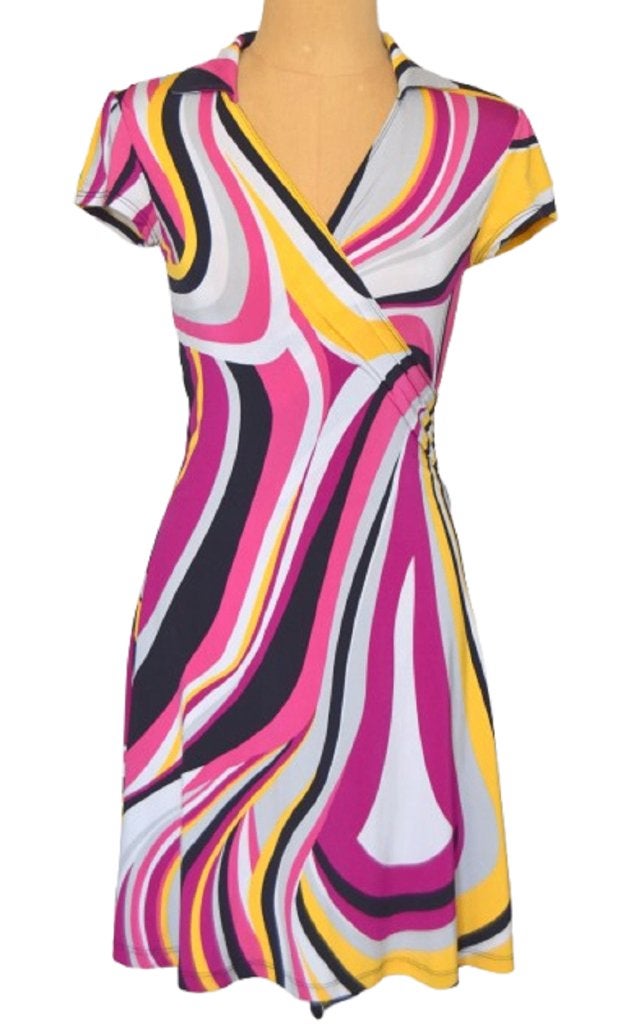 YS USA vintage jurkje, retro jurk, multicolor, Mt. S, Kleding | Dames, YS USA, Overige kleuren, Verzenden, Zo goed als nieuw