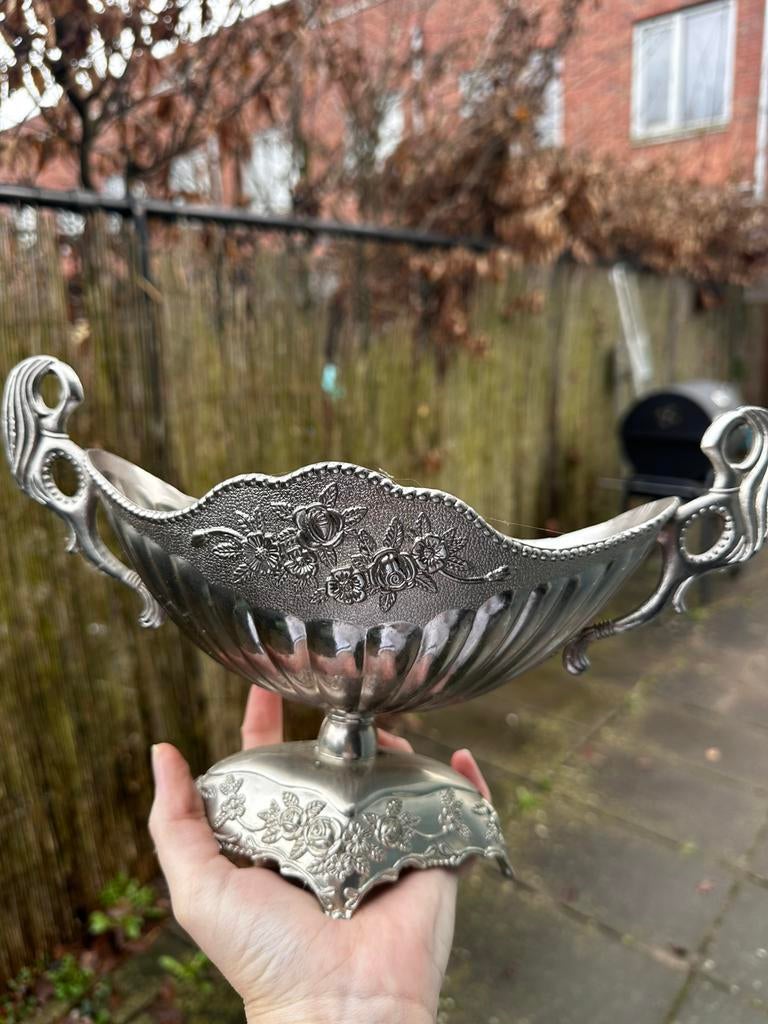 Vintage zilver serveerschaal met deksel, Ophalen