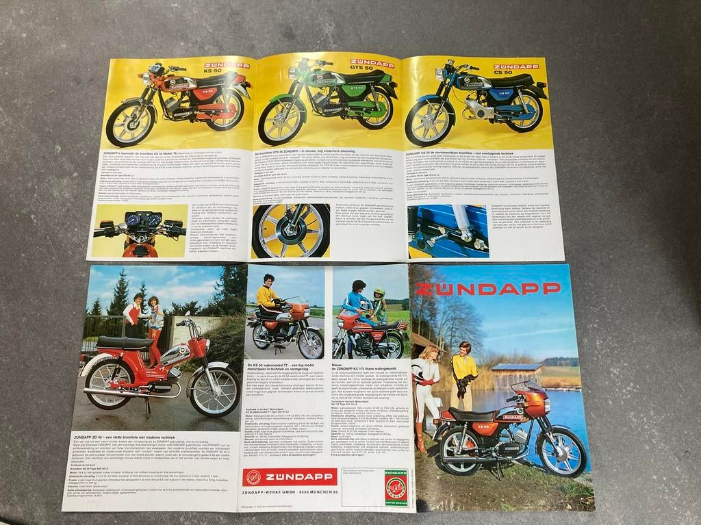 2 originele folders zundapp 529 en 540, Ophalen of Verzenden, Zo goed als nieuw, Overige typen