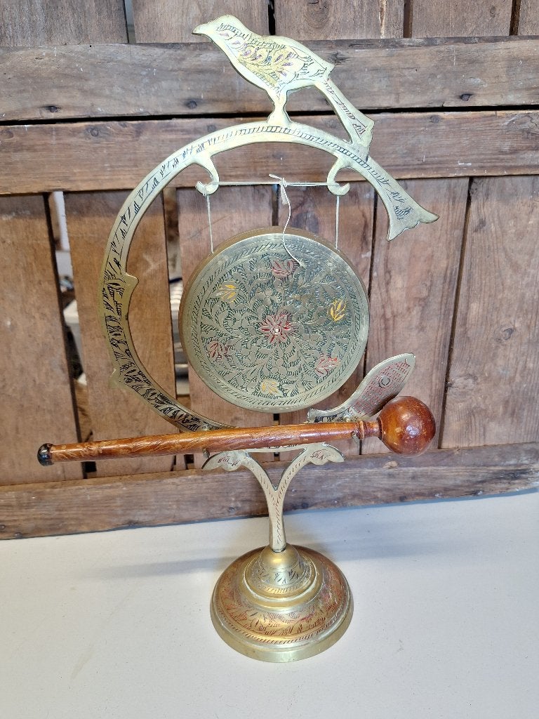 Koperen Tafel Gong - 40 cm hoog, Antiek en Kunst, Ophalen, Koper