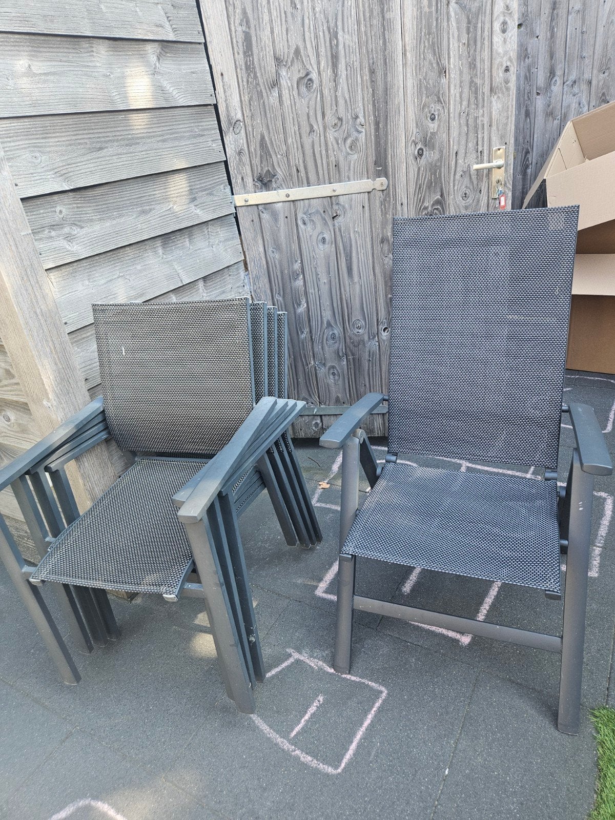 Tuinstoelen, Ophalen, Gebruikt, Aluminium, Stapelbaar