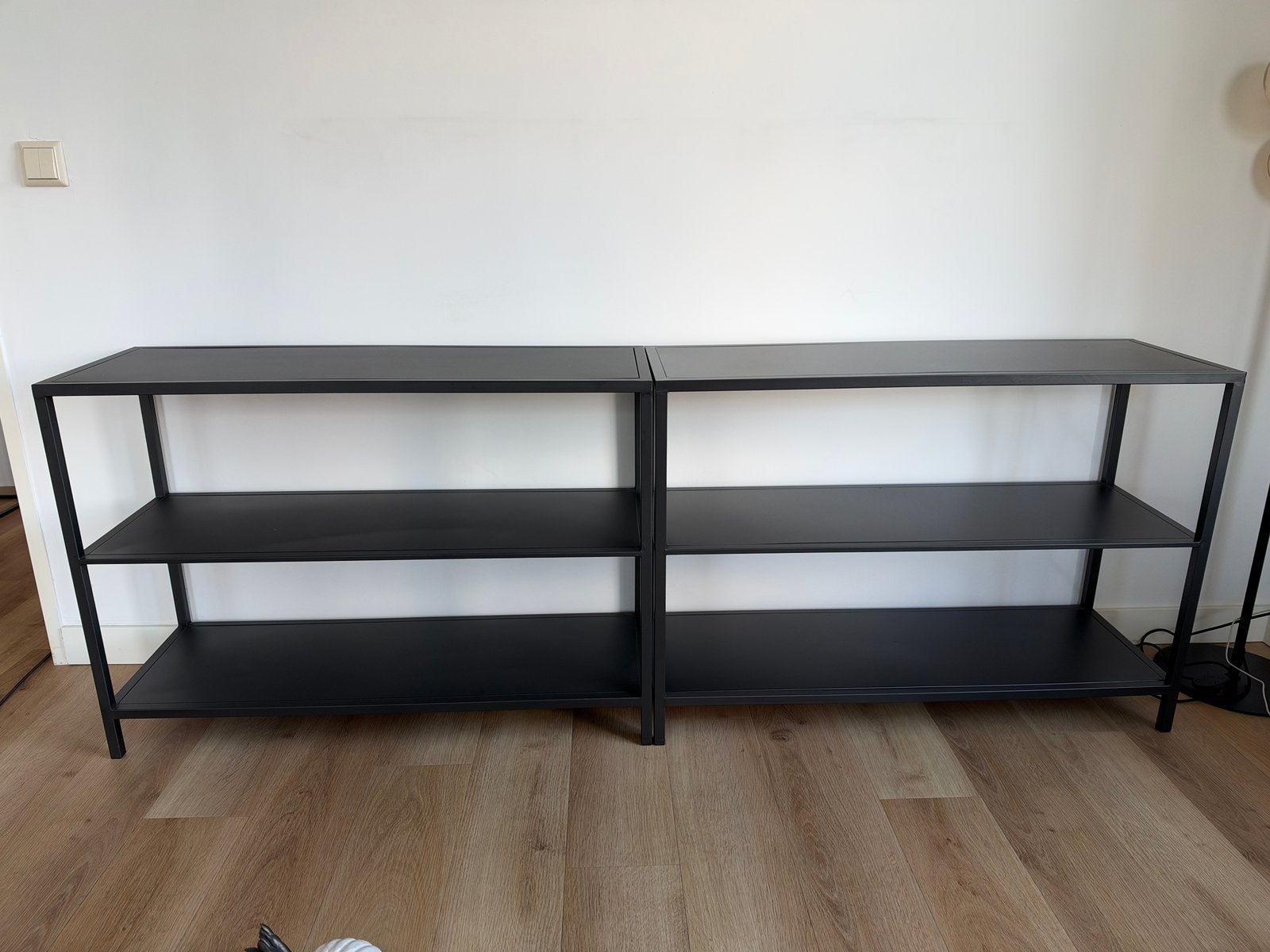 Kwantum Dressoire Stellingkast Zwart Metaal Idustrieel, Ophalen, Zo goed als nieuw, Minder dan 150 cm, Minder dan 100 cm