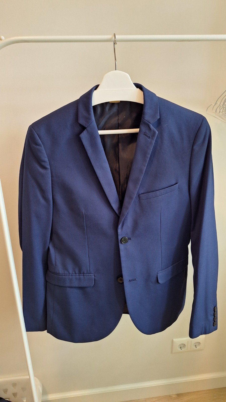 Herenpak: WE (colbert 46, broek 44), Ophalen, WE, Blauw, Gedragen