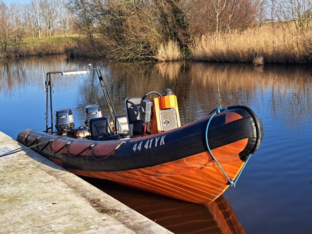 opduwer werkvlet sleepboot vlet rib praam, Watersport en Boten, Gebruikt, Binnenboordmotor, Diesel, Trailer