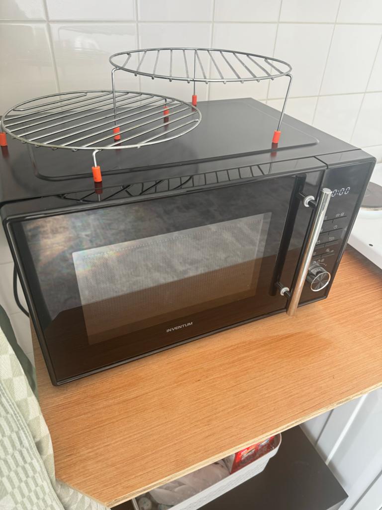 Inventum Combi Magnetron Oven - ZGAN met rekjes, Witgoed en Apparatuur, Ovens, Zo goed als nieuw, Vrijstaand, Combi-oven, Inventum