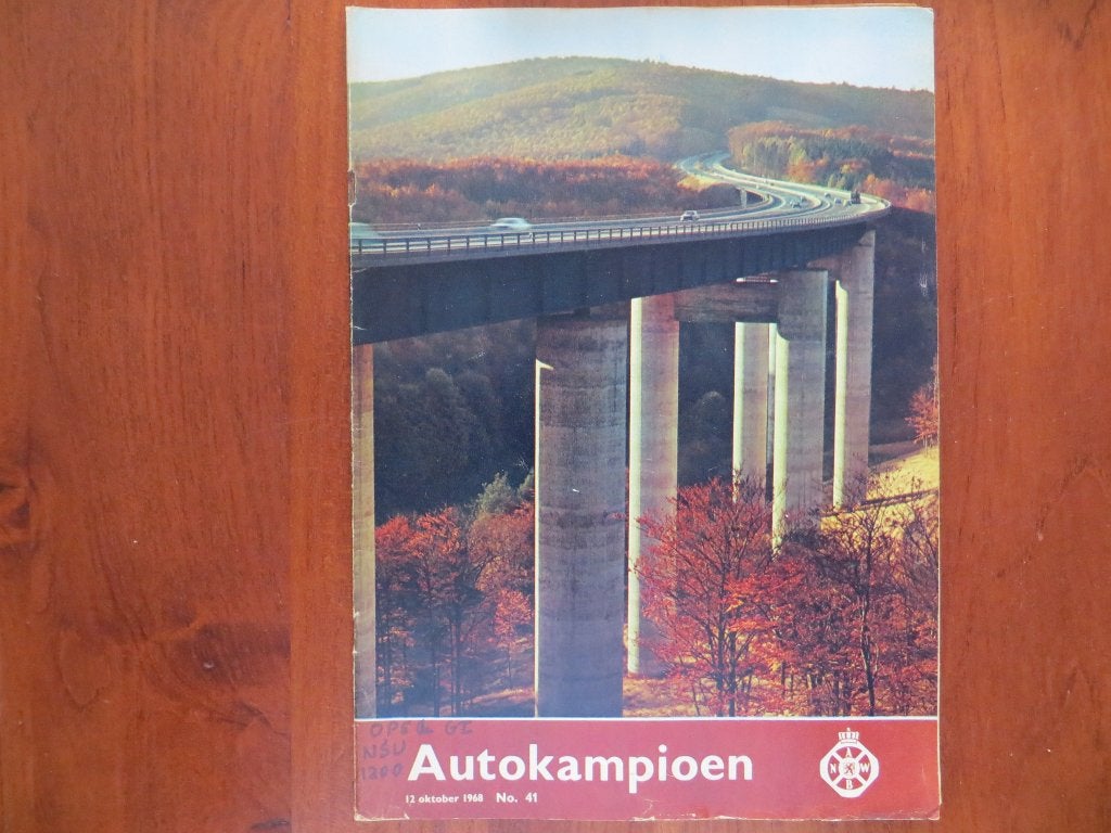Autokampioen 41 1968 test NSU 1200 C, Salon Parijs, Opel GT, Ophalen of Verzenden, Zo goed als nieuw, Opel