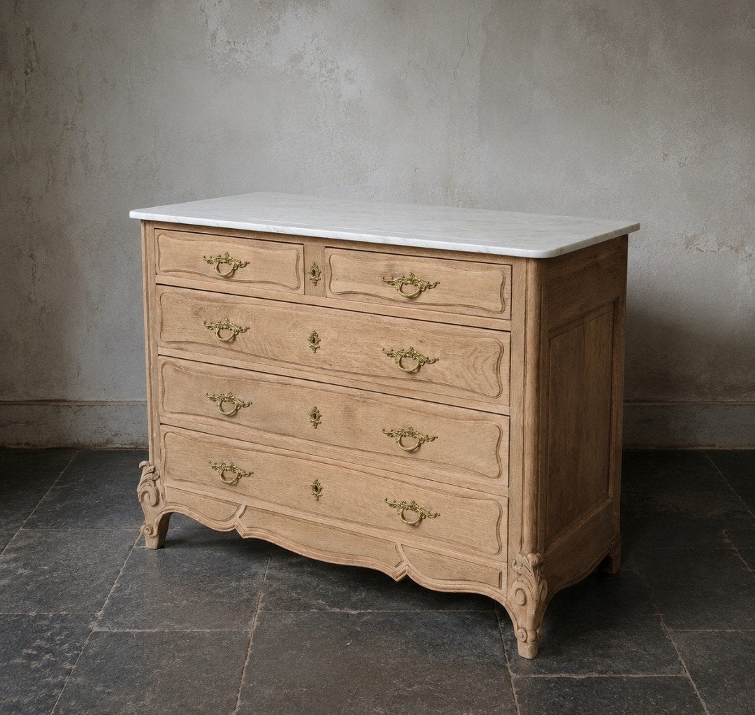 ❤️ Eiken brocante ladenkast commode, Ophalen, Gebruikt, 100 tot 150 cm, 3 of 4 laden
