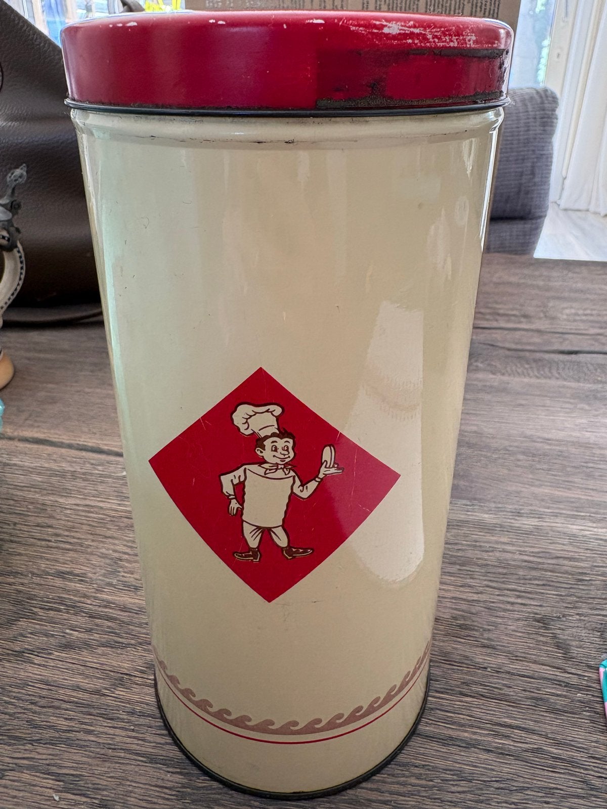 Vintage Brabantia voorraadbus met Chef-kok decoratie, Antiek en Kunst, Verzenden