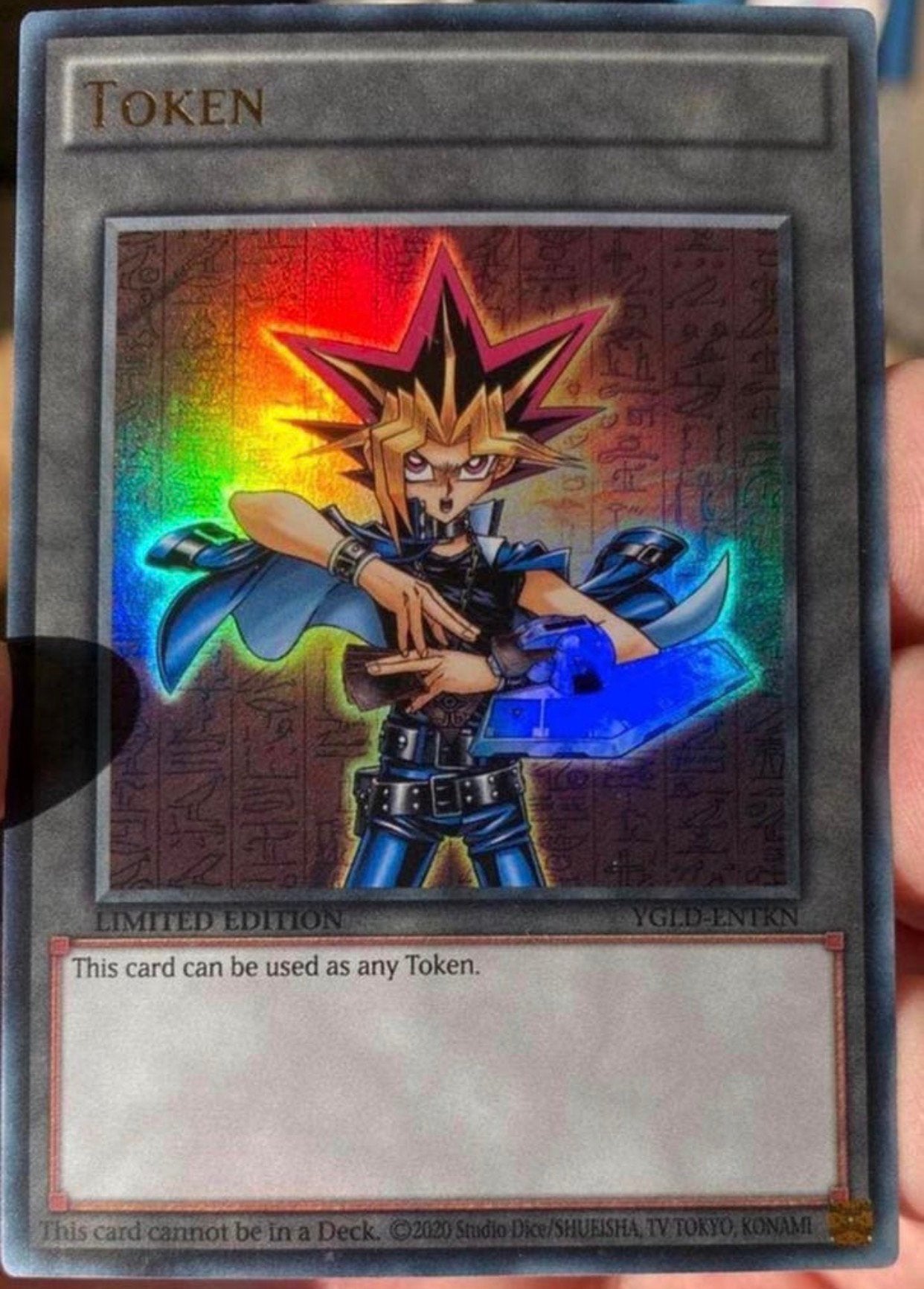Yu-Gi-Oh! Yugi Yami Token Promo M/NM !, Ophalen of Verzenden, Zo goed als nieuw, Losse kaart, Foil