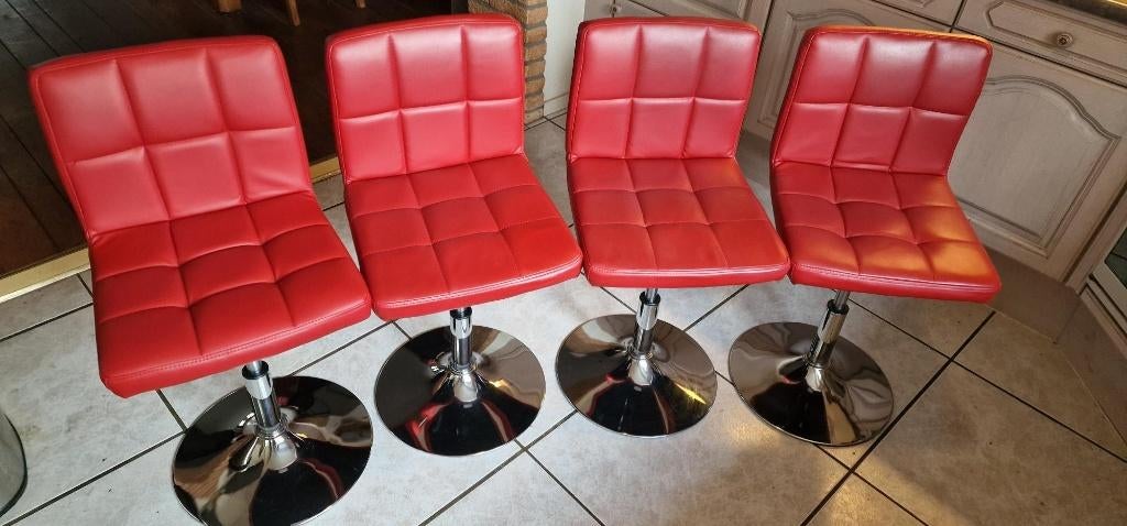 4 verstelbare eetkamerstoelen, Ophalen, Zo goed als nieuw, Vier, Leer