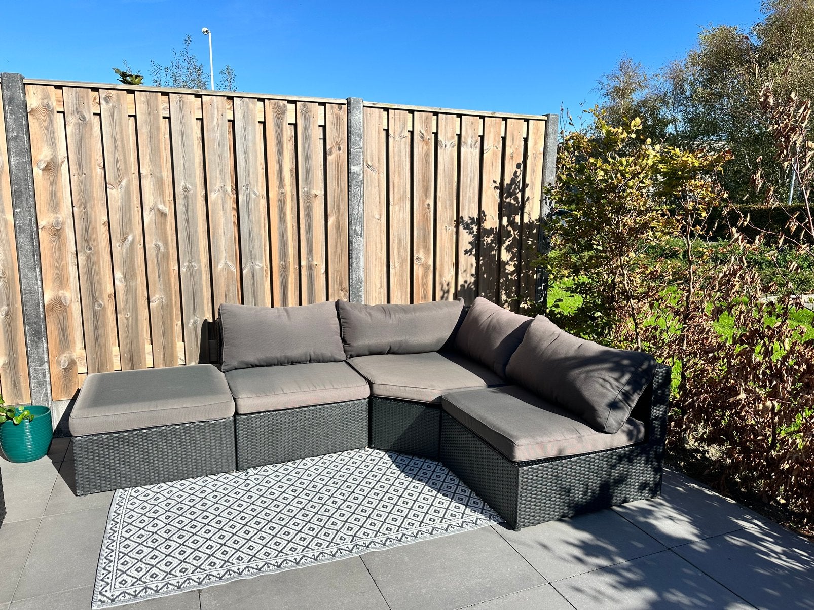 Royal patio loungeset met stoel en kussens te koop!, Ophalen, Overige materialen, Gebruikt, Meer dan 8 zitplaatsen