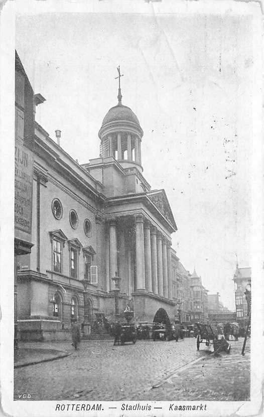380-823-001 Rotterdam Stadhuis Kaasmarkt, Verzamelen, Verzenden, Voor 1920, Zuid-Holland