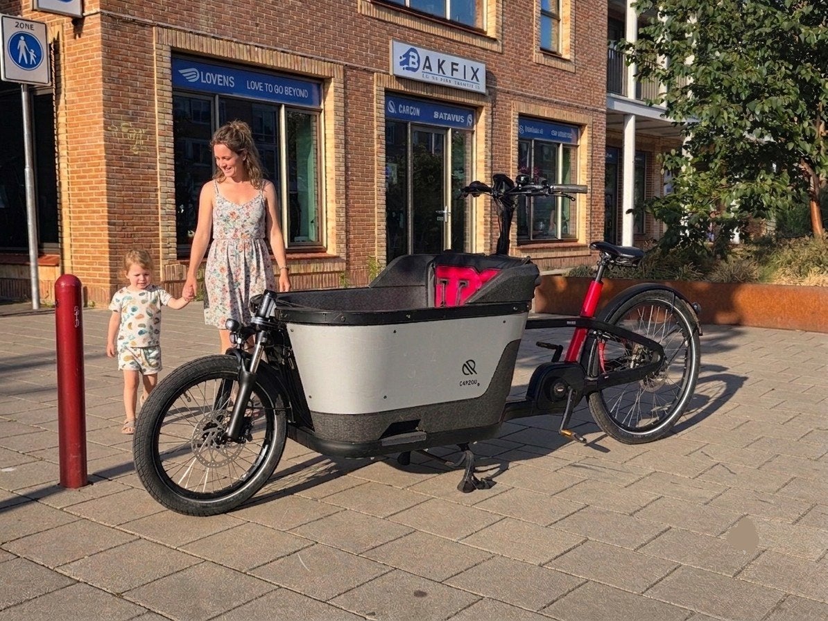 Carqon bakfiets Cargo line 400Wh krachtige motor en accu, Fietsen en Brommers, 4 kinderen of meer, Ophalen of Verzenden, Zo goed als nieuw