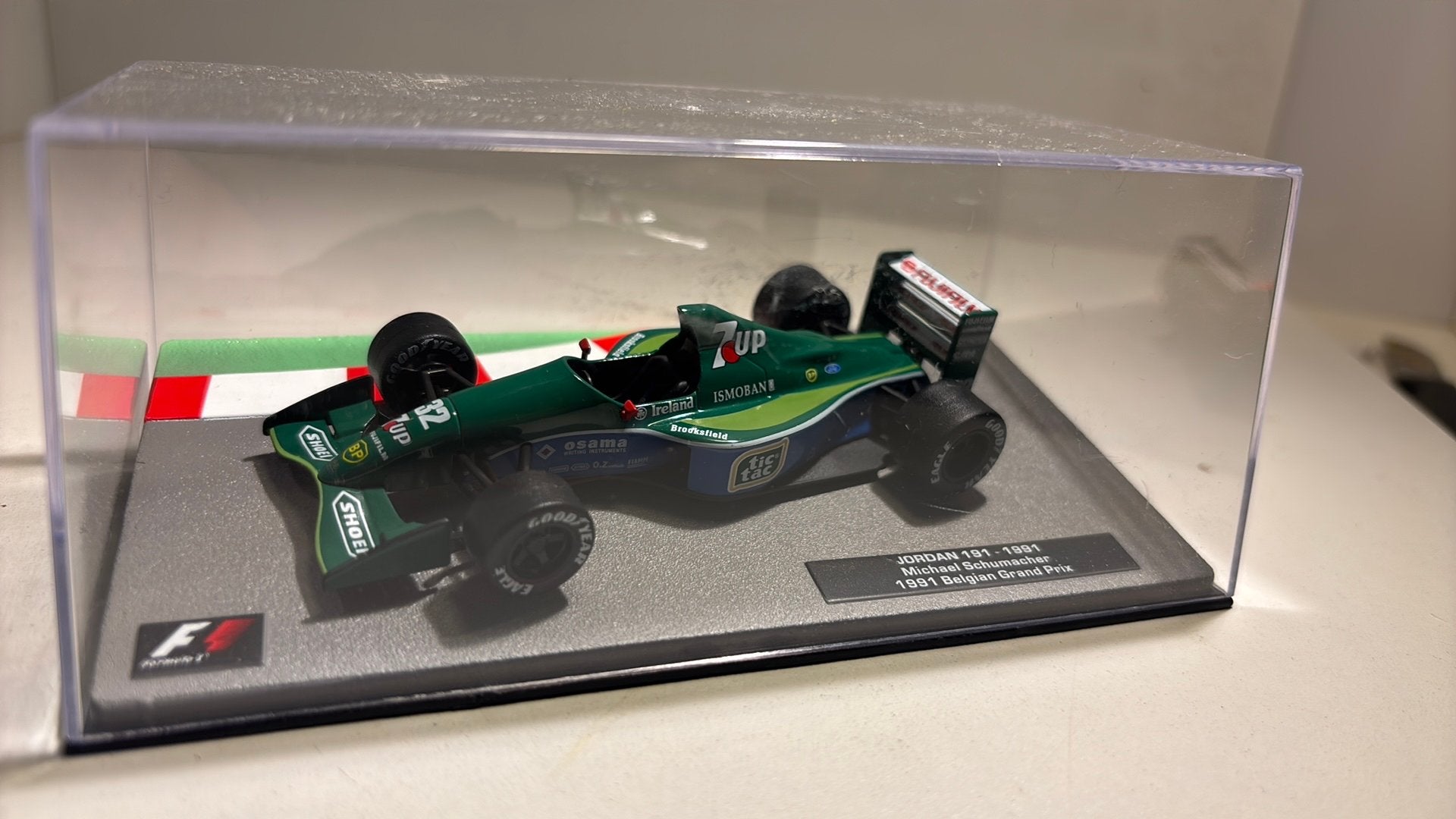 F1 jordan 191 michel Schumacher 7up 1991 atlas 1.43, Hobby en Vrije tijd, Overige merken, Auto, Ophalen of Verzenden, A