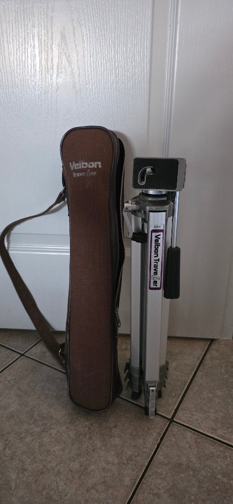 3 poot statief merk Velbon Traveller, Met balhoofd, Velbon, Zo goed als nieuw, 150 tot 175 cm