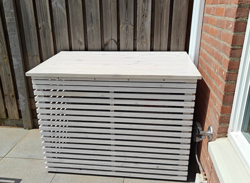 Een strakke mooie ombouw van Douglas hout voor je airco unit, Tuin en Terras, Ophalen, Nieuw