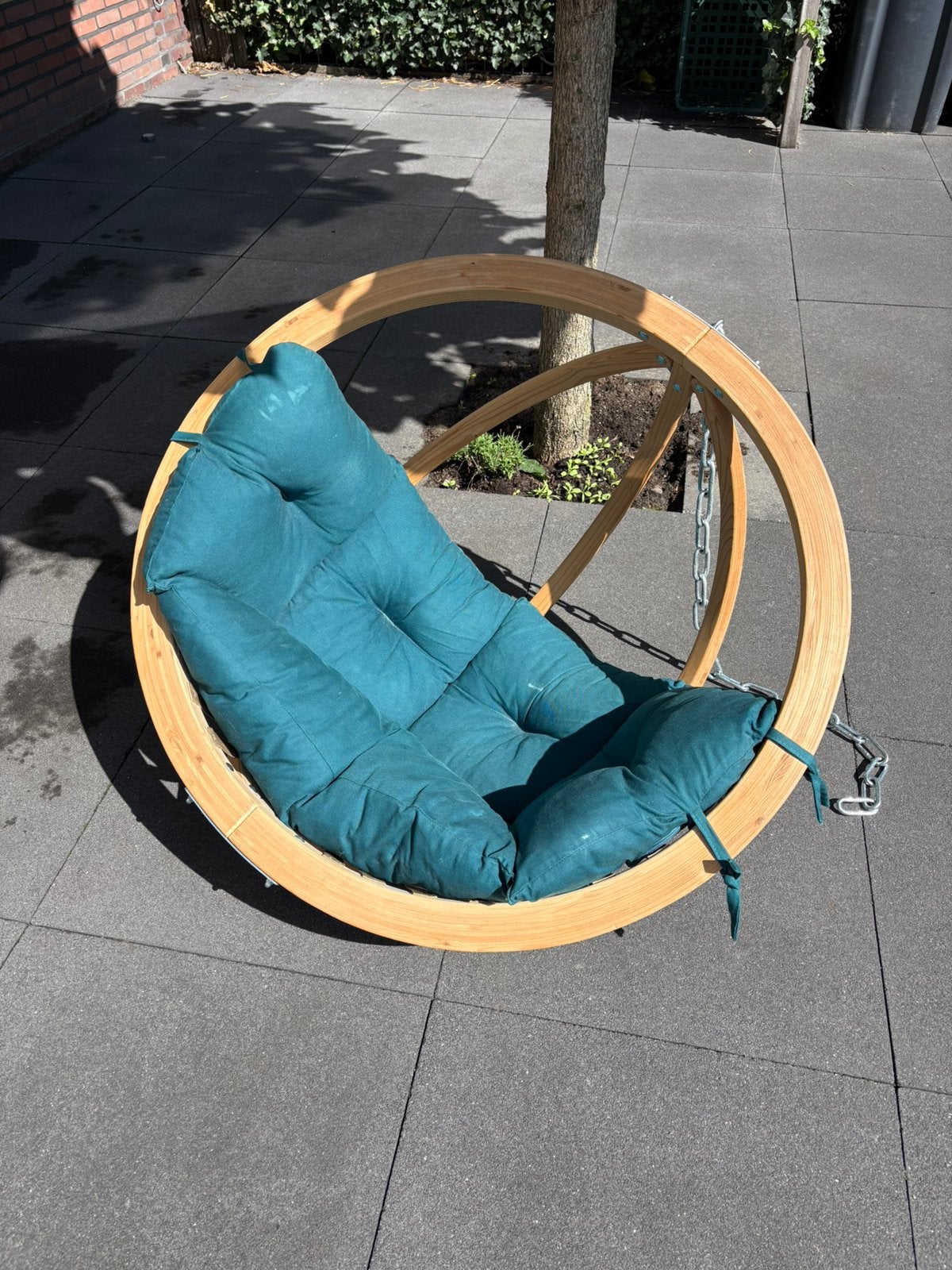 Amazonas globo houten hang/schommel stoel, Tuin en Terras, Ophalen, Zo goed als nieuw, Eenpersoons, Binnen