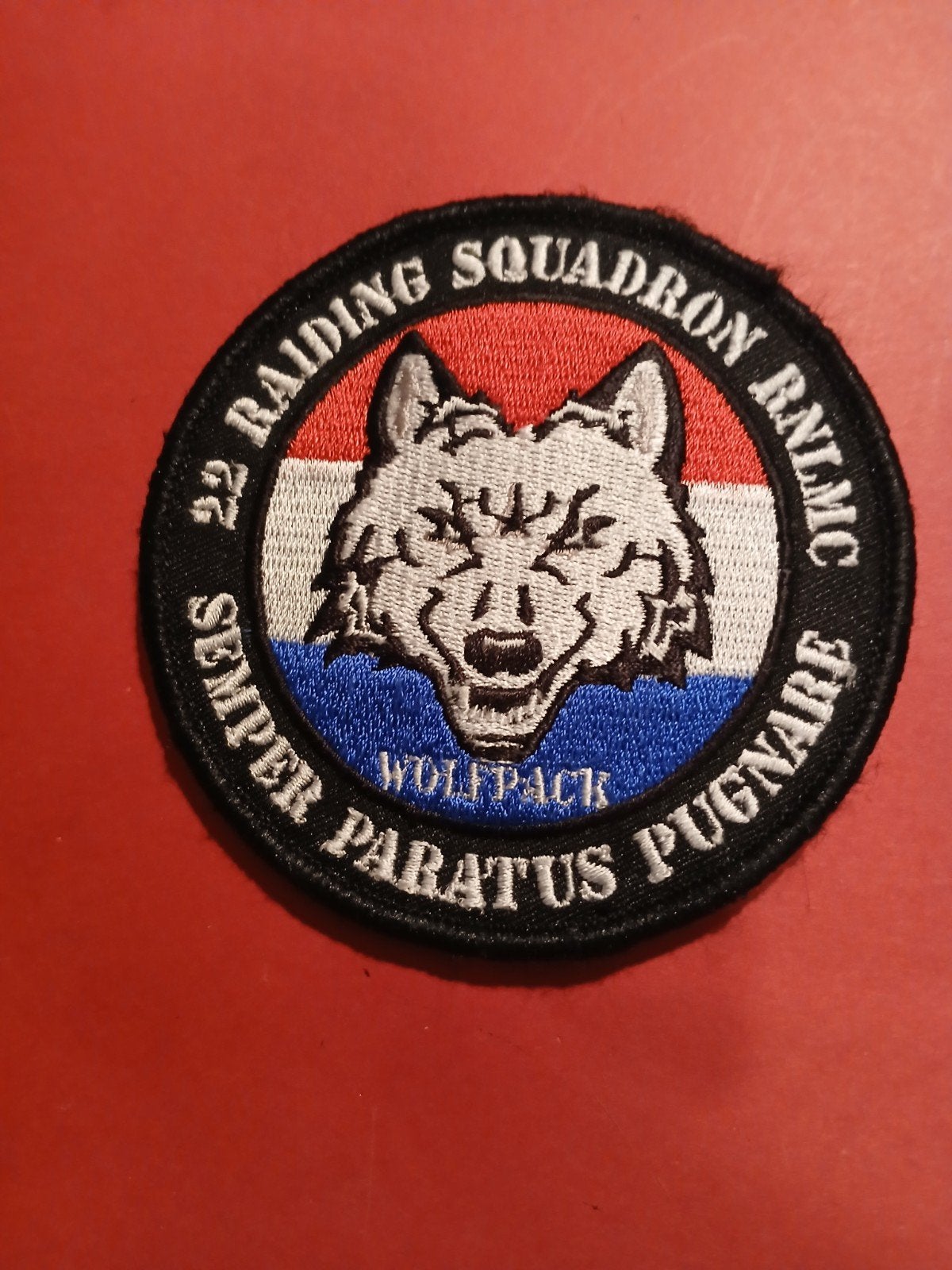 22 Raiding Squadron RNMLC 'Wolfpack' embleem, Verzenden, Marine, Nederland, Embleem of Badge