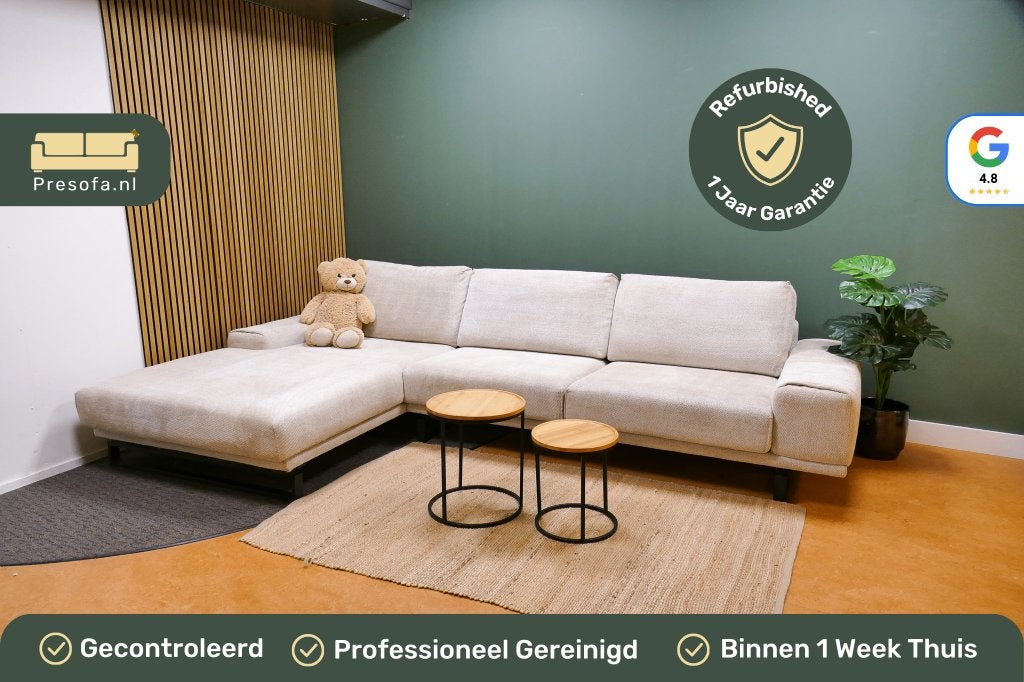 Chaise Longue Zitmaxx Gemeleerd Beige [Refurbished], -, -, 300 cm of meer, Ophalen of Verzenden