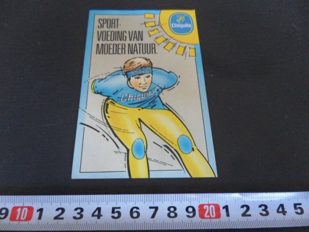 sticker chiquita banaan sportvoeding moeder natuur schaatsen, Ophalen, Zo goed als nieuw