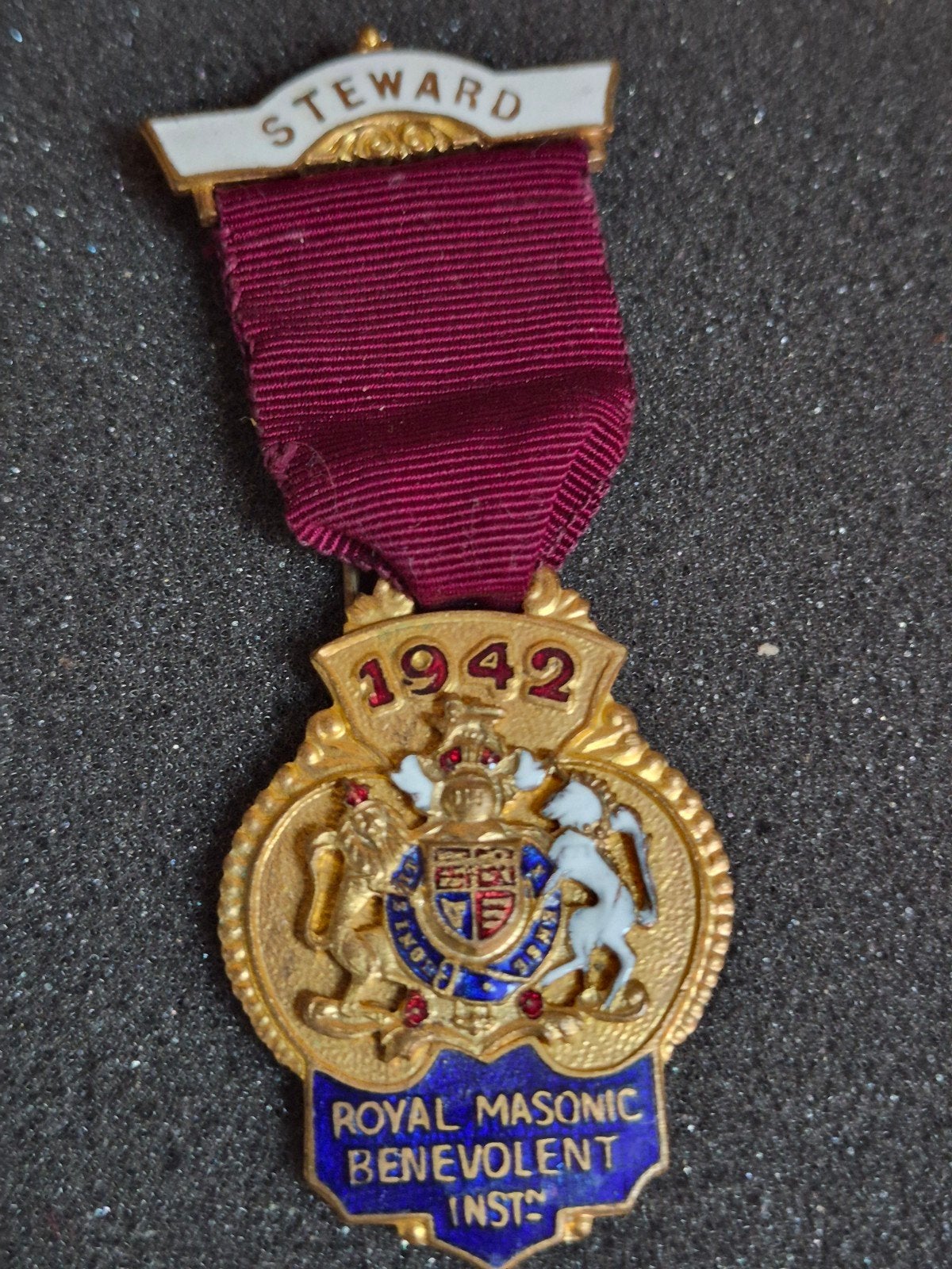 Vrijmetselarij RMBI Steward Medaille 1942, Verzamelen, Ophalen of Verzenden