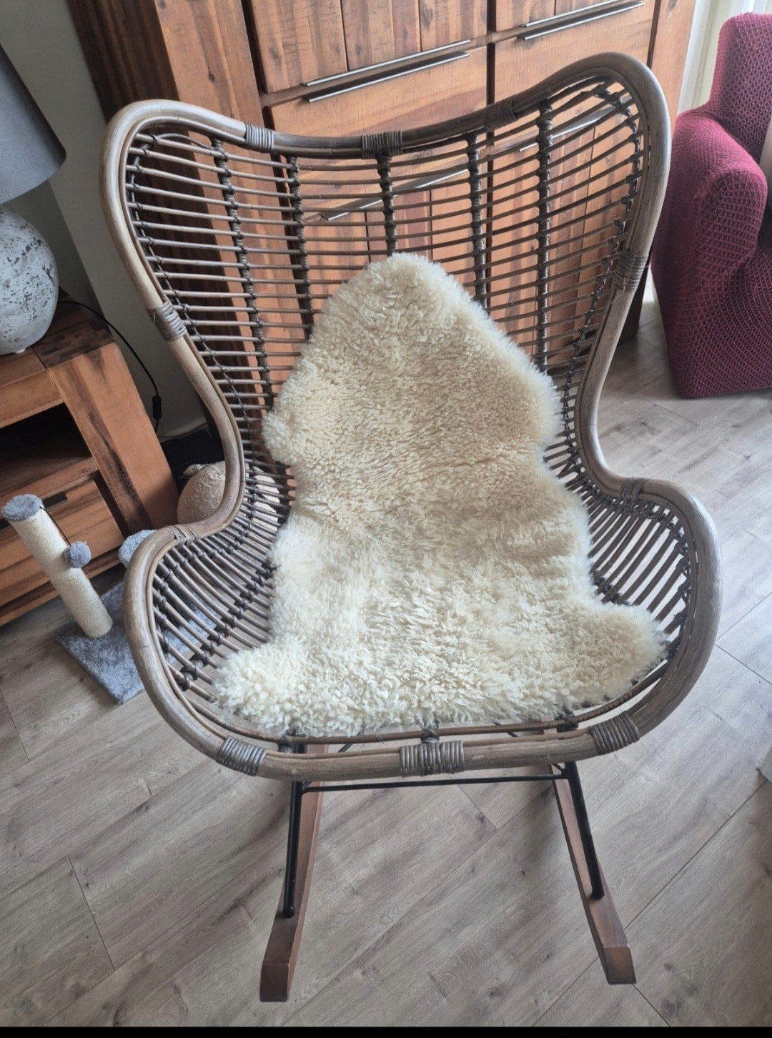 Rotan schommelstoel, Huis en Inrichting, Stoelen, Ophalen, Bruin, Riet of Rotan, Eén