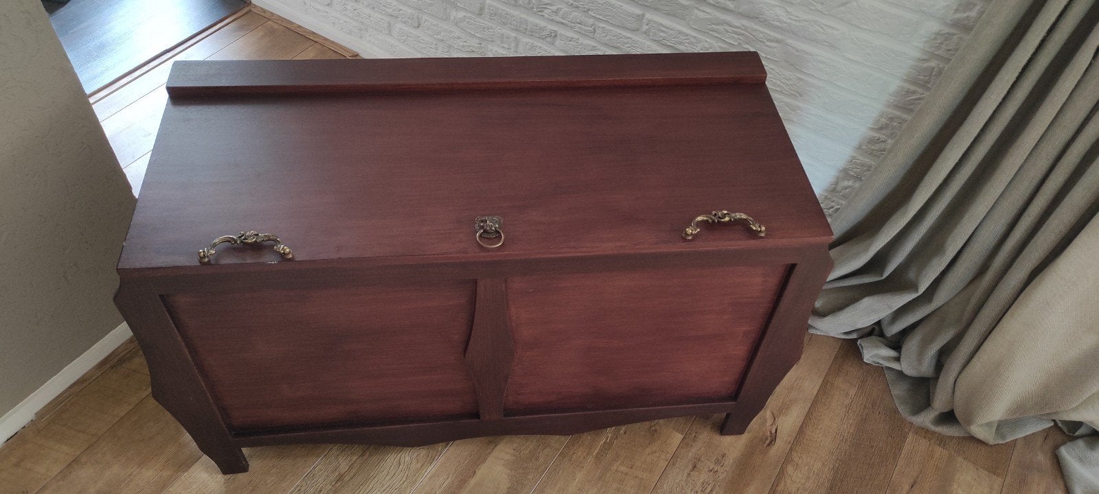 Vintage houten kist. klassieke Dekenkist Speelgoedkist, Huis en Inrichting, 50 – 75, Minder dan 50 cm, Gebruikt, 50 tot 100 cm
