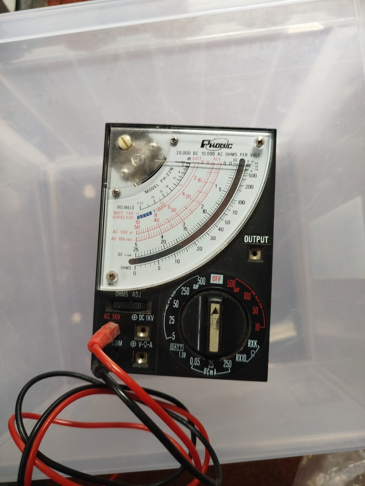 Phonic PH-22N Analoge Multimeter - Vintage Meetinstrument, Doe-het-zelf en Verbouw, Ophalen of Verzenden, Gebruikt