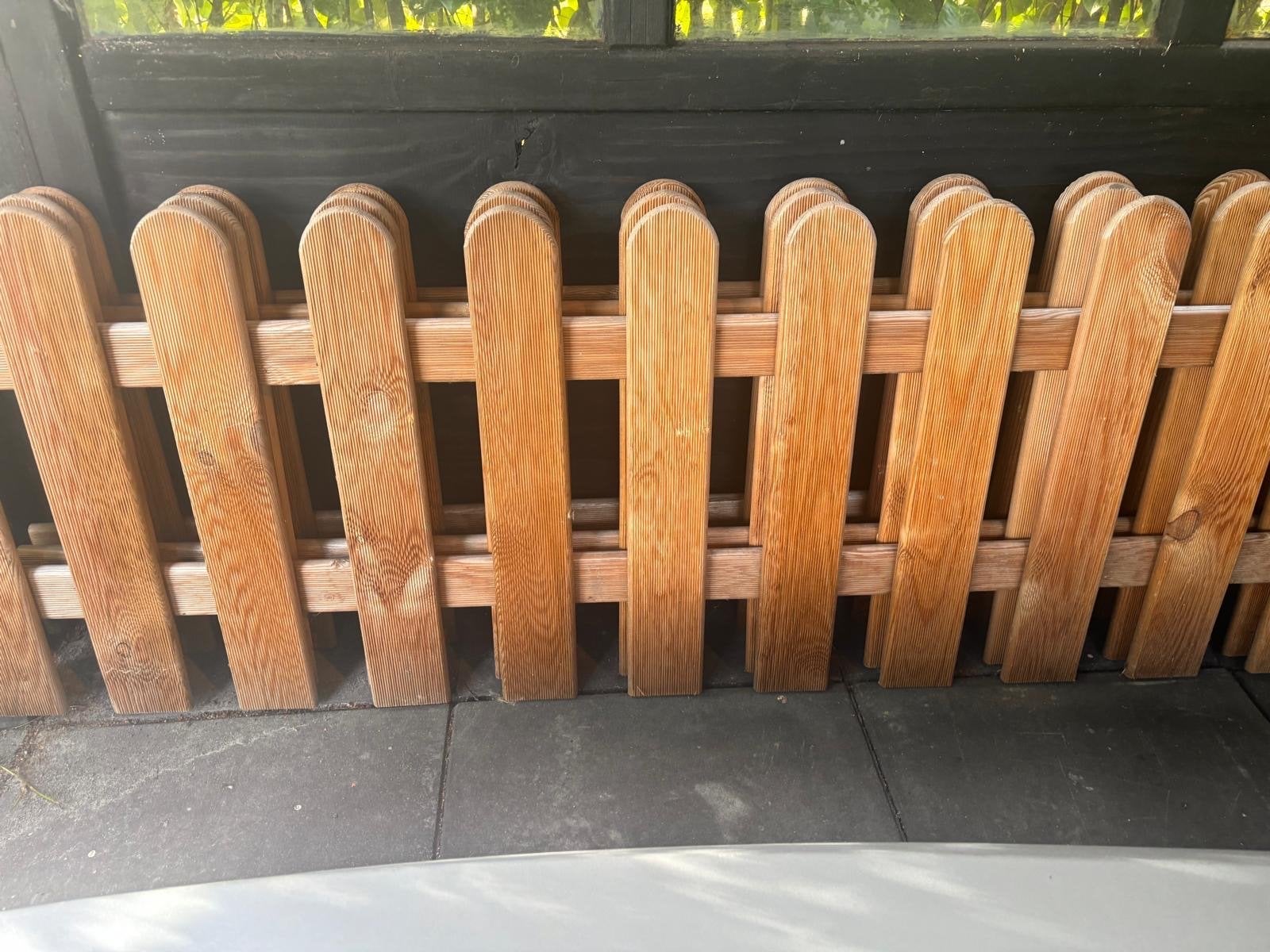 Houten tuinhekjes - 1x1.70m, 2x1.80m, 60cm hoog, Ophalen, Zo goed als nieuw, Hout, Tuinhek